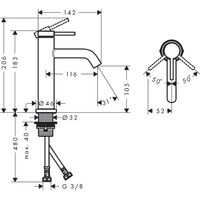 Смеситель для раковины Hansgrohe Tecturis S 110 73311670 матовый черный — 3