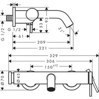 Смесиетль для ванны Hansgrohe Tecturis S 73422000 хром — 3