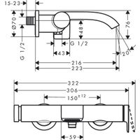 Смесиетль для ванны Hansgrohe ShowerTablete 400 24340670 матовый черный — 5