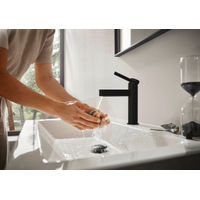 Смеситель для раковины Hansgrohe Finoris 110 с донным клапаном / 76023670 матовый черный — 3