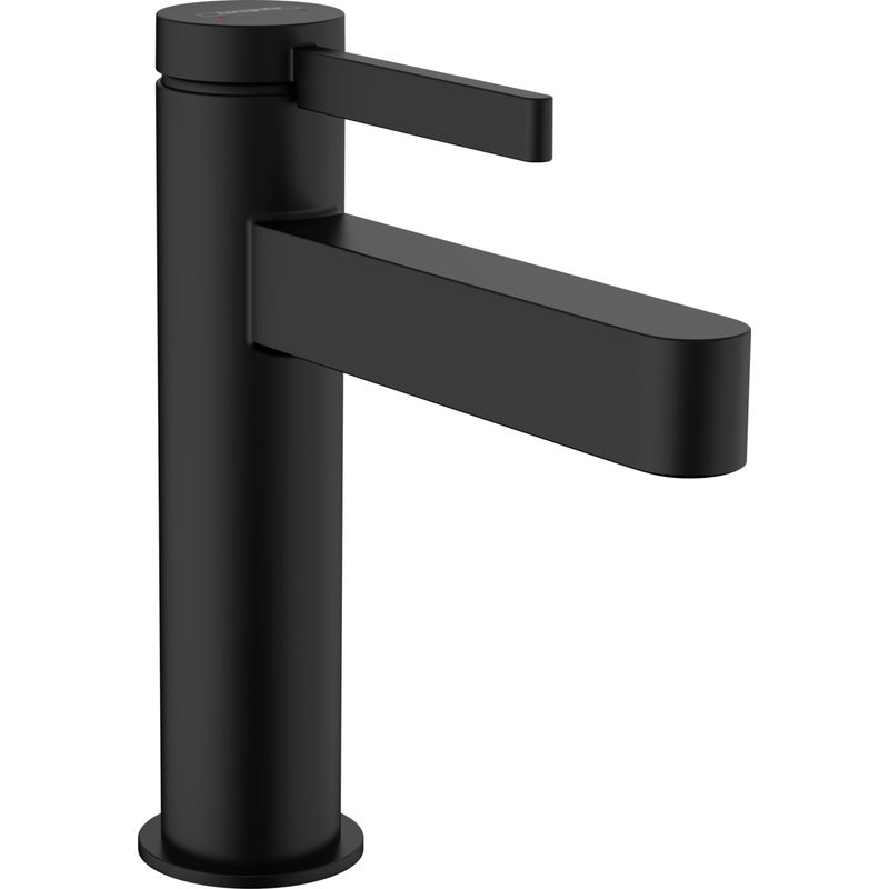 Смеситель для раковины Hansgrohe Finoris 110 с донным клапаном / 76023670 матовый черный