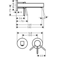 Смеситель скрытого монтажа для раковины Hansgrohe Finoris 76051670 матовый черный — 3