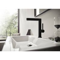 Смеситель для раковины Hansgrohe Finoris 230 с донным клапаном / 76060670 матовый черный — 2