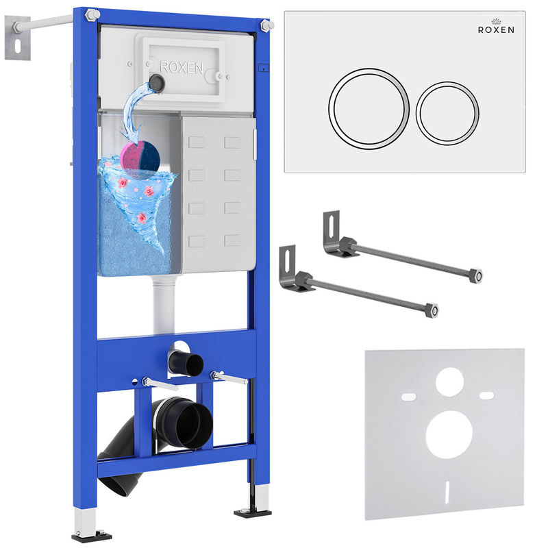 Инсталляция для унитаза Roxen StounFix Dual Fresh 805364 4 в 1 (состоит из: 710200, Santi 410260W)