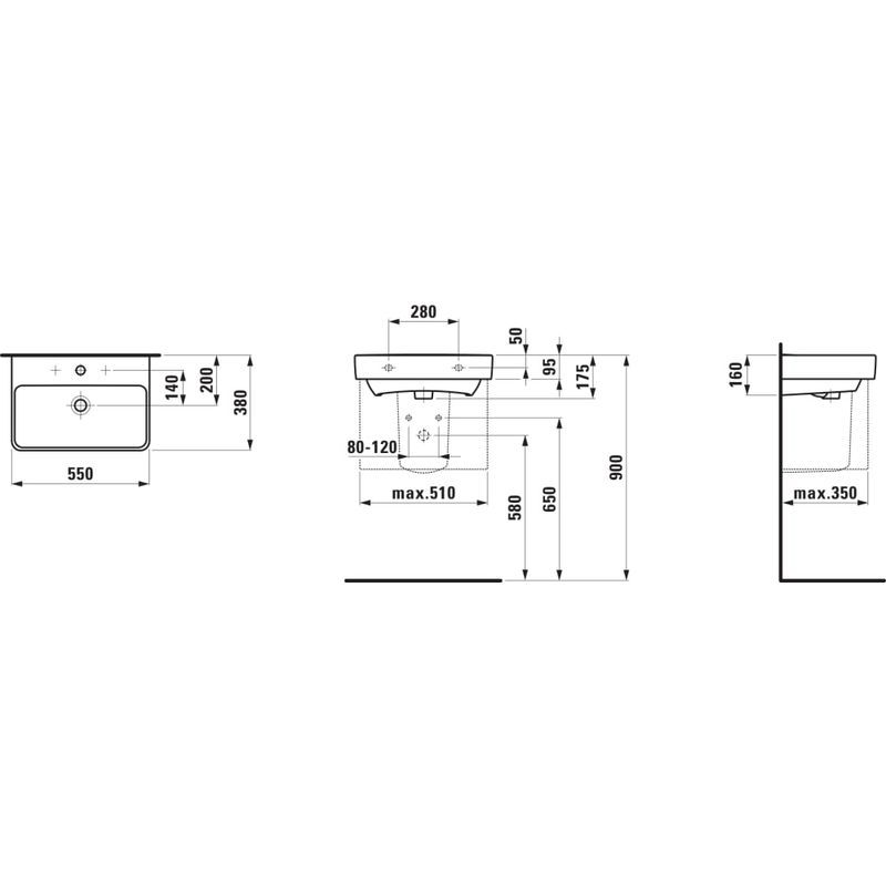 Раковина Laufen Pro S 55x38 8189580001041 белый