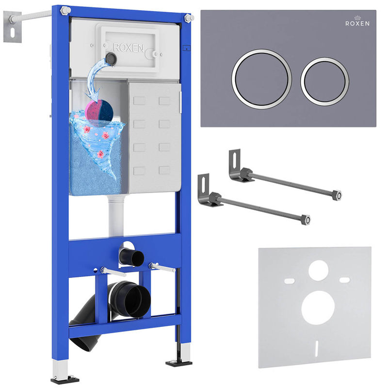 Инсталляция для унитаза Roxen StounFix Dual Fresh 821002 4 в 1 (состоит из: 710200, Santi 410260M)