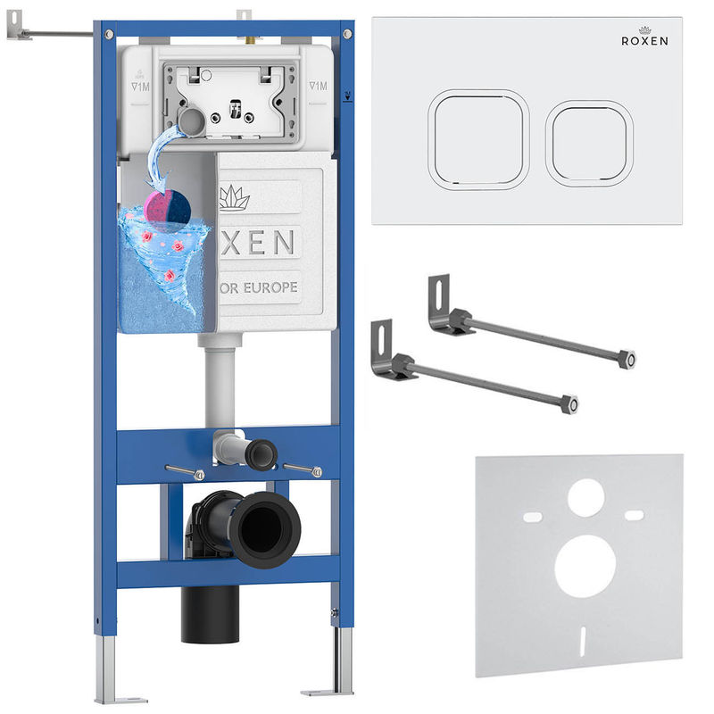 Инсталляция для унитаза Roxen StounFix Dual Fresh 826157 4 в 1 (состоит из: 710200, Santi 410280W)