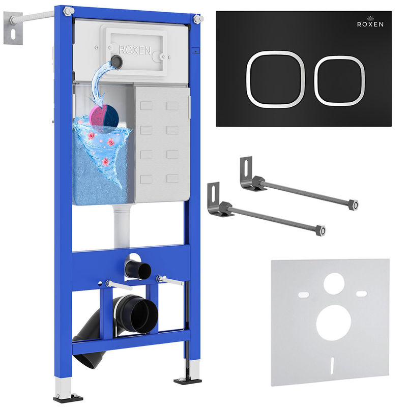 Инсталляция для унитаза Roxen StounFix Dual Fresh 828474 4 в 1 (состоит из: 710200, Santi 410280B)