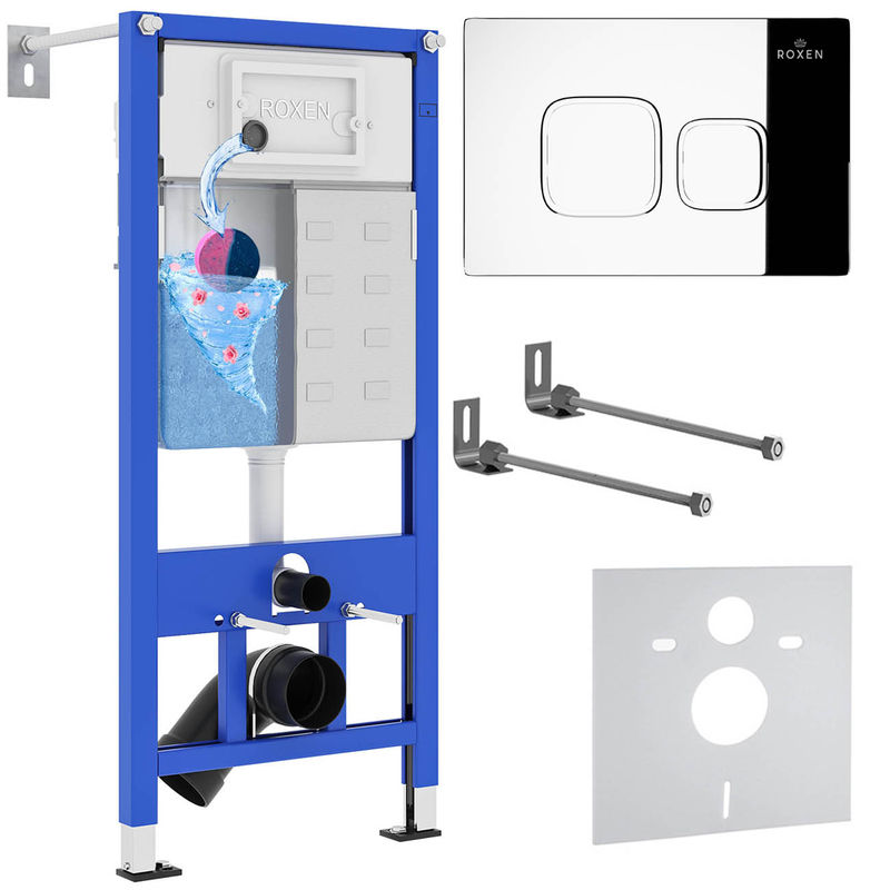 Инсталляция для унитаза Roxen StounFix Dual Fresh 830081 4 в 1 (состоит из: 710200, Santi 410280CH)