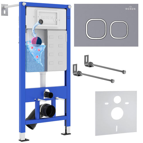 Инсталляция для унитаза Roxen StounFix Dual Fresh 832071 4 в 1 (состоит из: 710200, Santi 410280M)