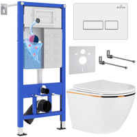 Унитаз подвесной с инсталляцией Roxen StounFix Dual Fresh 850609 6 в 1 (состоит из: 710200, Caspia 410280W; 530110-01G) — 1