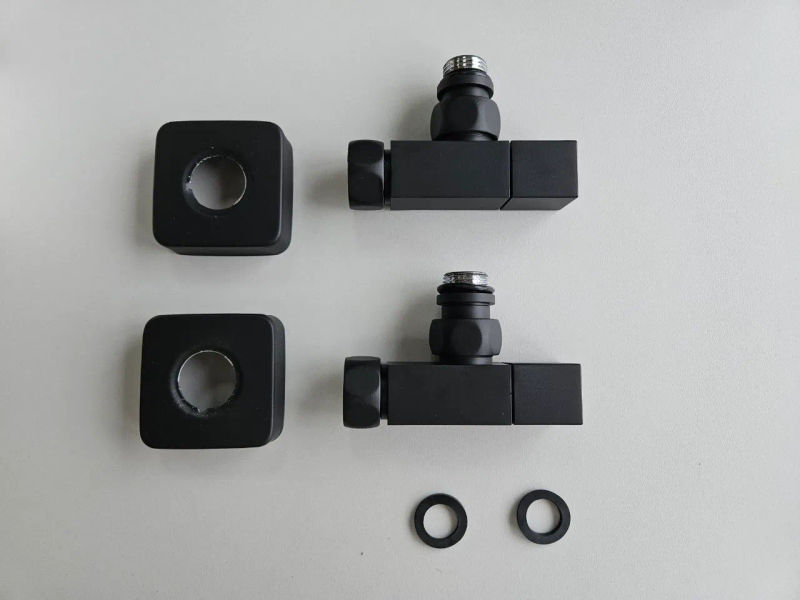 Маргроид 855-504 Вентиль запорный угловой 3/4''х1/2'' г/ш квадратный черный матовый + отражатели