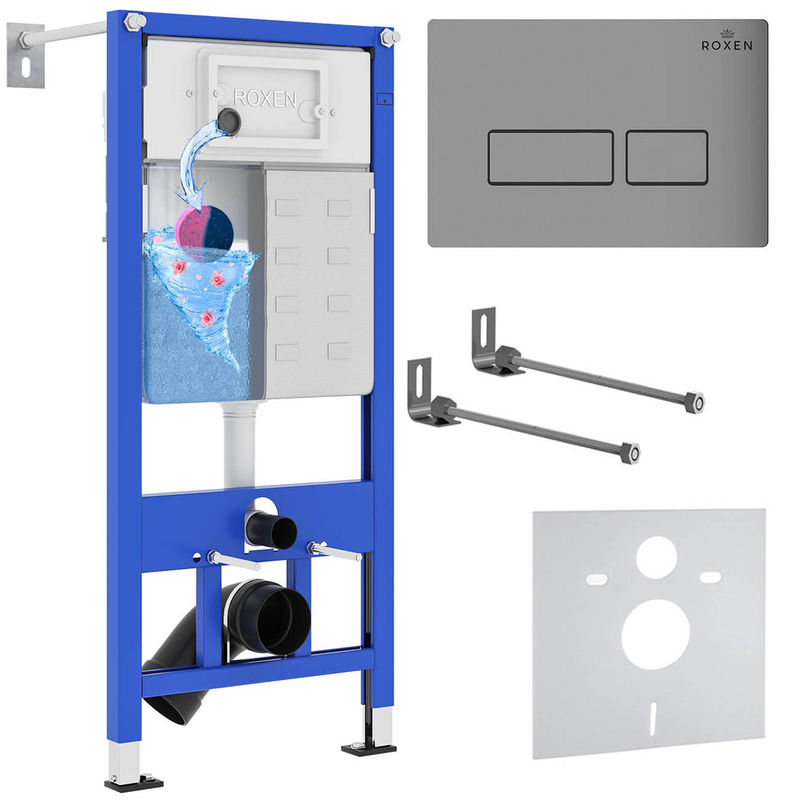 Инсталляция для унитаза Roxen StounFix Dual Fresh 856831 4 в 1 (состоит из: 710200, Caspia 410280M)