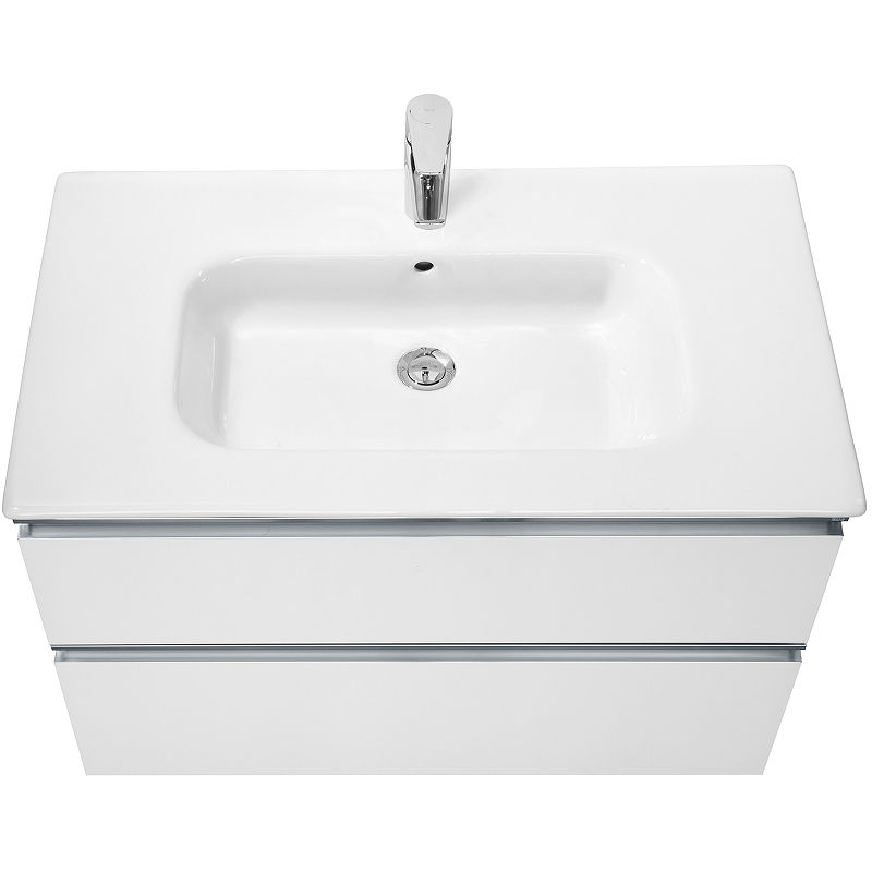 Тумба с раковиной Roca The Gap New 80 см 857399806 + 32799C000 белый глянцевый