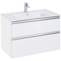 Тумба с раковиной Roca The Gap New 80 см 857399806 + 32799C000 белый глянцевый — 1