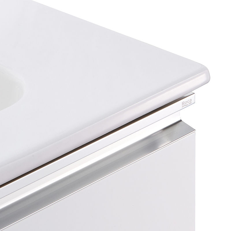 Тумба с раковиной Roca The Gap New 80 см 857399806 + 32799C000 белый глянцевый