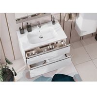 Тумба с раковиной Roca The Gap New 80 см 857399806 + 32799C000 белый глянцевый — 11