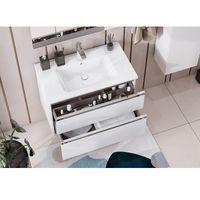 Тумба с раковиной Roca The Gap New 80 см 857399806 + 32799C000 белый глянцевый — 9