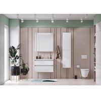 Тумба с раковиной Roca The Gap New 80 см 857399806 + 32799C000 белый глянцевый — 12