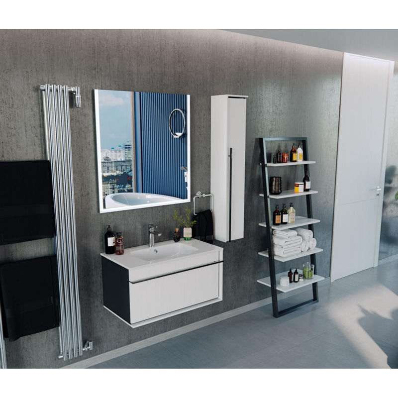 Тумба с раковиной Roca Aneto 60 см 857429806 + 32799E000 белый глянцевый/черный