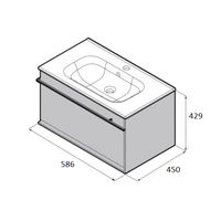 Тумба с раковиной Roca Aneto 60 см 857429806 + 32799E000 белый глянцевый/черный — 9