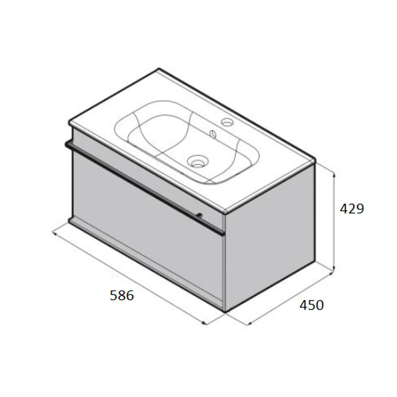 Тумба с раковиной Roca Aneto 60 см 857429806 + 32799E000 белый глянцевый/черный