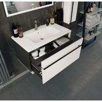 Тумба с раковиной Roca Aneto 60 см 857429806 + 32799E000 белый глянцевый/черный — 4