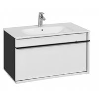 Тумба с раковиной Roca Aneto 80 см 857430806 + 32799C000 белый глянцевый/черный — 1