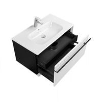 Тумба с раковиной Roca Aneto 80 см 857430806 + 32799C000 белый глянцевый/черный — 3