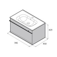 Тумба с раковиной Roca Aneto 80 см 857430806 + 32799C000 белый глянцевый/черный — 9