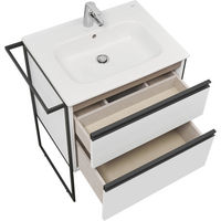 Тумба с раковиной Roca Domi 60 см 857458806 + 32799E000 белый глянцевый/черный — 4