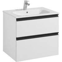 Тумба с раковиной Roca Domi 60 см 857458806 + 32799E000 белый глянцевый/черный — 1