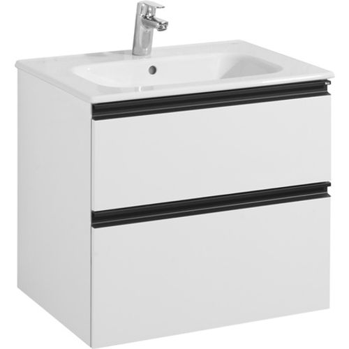 Тумба с раковиной Roca Domi 60 см 857458806 + 32799E000 белый глянцевый/черный