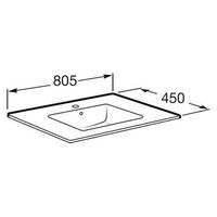 Тумба с раковиной Roca Domi 80 см 857459806 + 32799C000 белый глянцевый/черный — 8