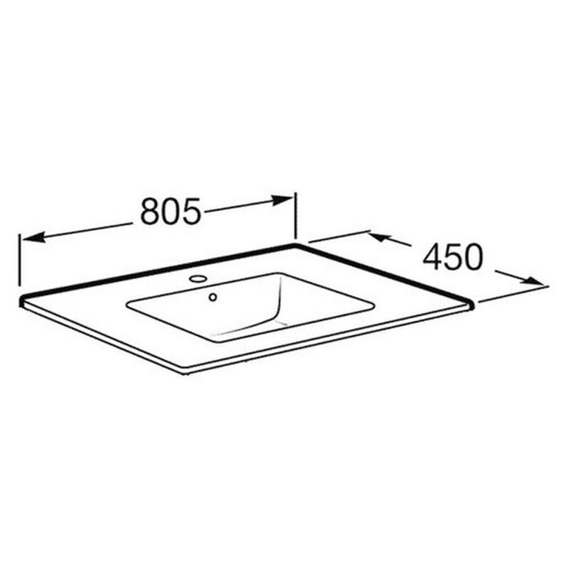 Тумба с раковиной Roca Domi 80 см 857459806 + 32799C000 белый глянцевый/черный
