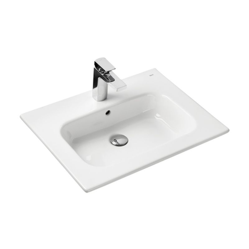 Тумба с раковиной Roca Victoria 60 см 857468806 + 32799E000 белый глянцевый