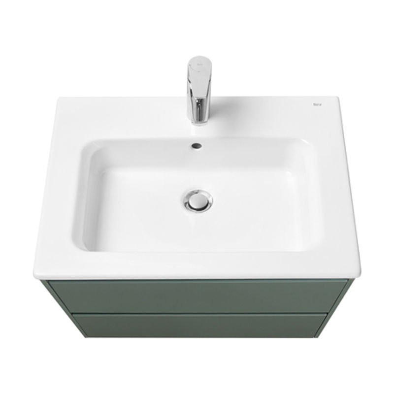 Тумба с раковиной Roca Ona 60 см 857613513 + 32799E000 зеленый матовый