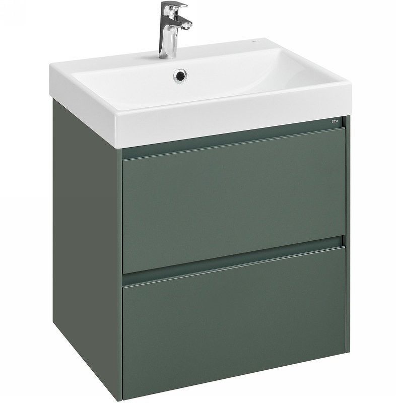 Тумба с раковиной Roca Ona 60 см 857613513 + ZRU9307561 зеленый матовый