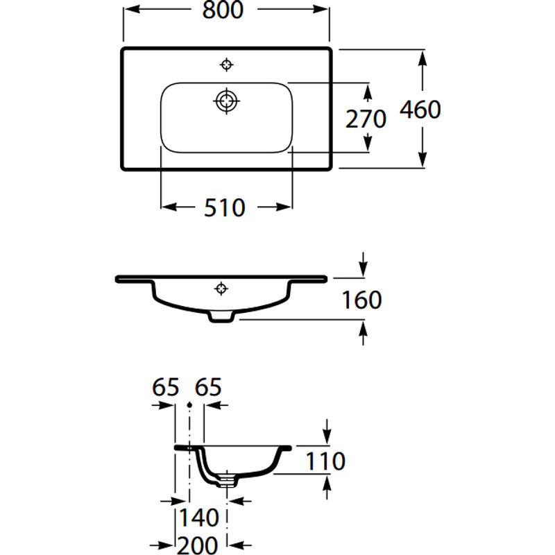 Тумба с раковиной Roca Ona 80 см 857630509 + 32799C000 белый матовый