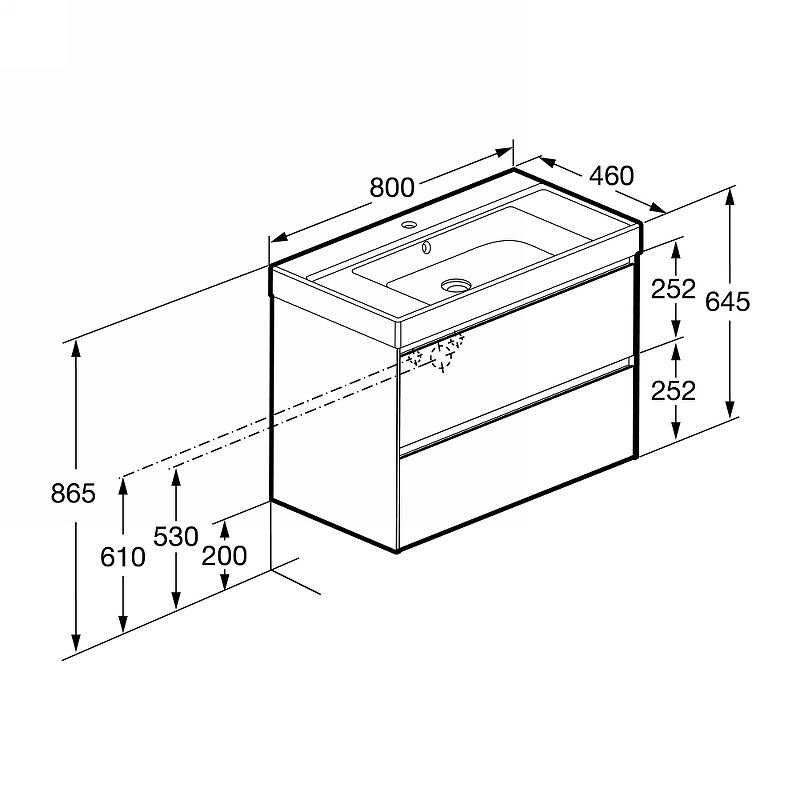 Тумба с раковиной Roca Ona 80 см 857630509 + ZRU9307562 белый матовый