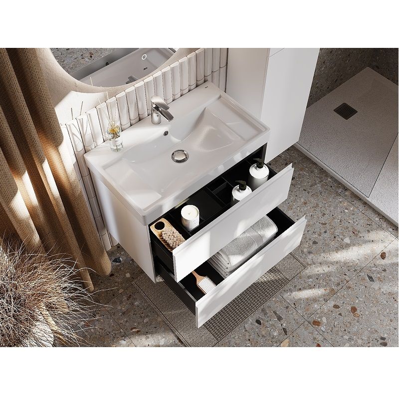 Тумба с раковиной Roca Ona 80 см 857630509 + ZRU9307562 белый матовый