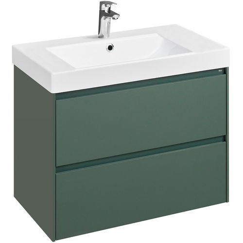 Тумба с раковиной Roca Ona 80 см 857630513 + 32799C000 зеленый матовый