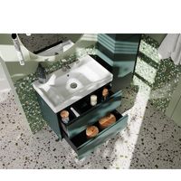 Тумба с раковиной Roca Ona 80 см 857630513 + ZRU9307562 зеленый матовый — 9