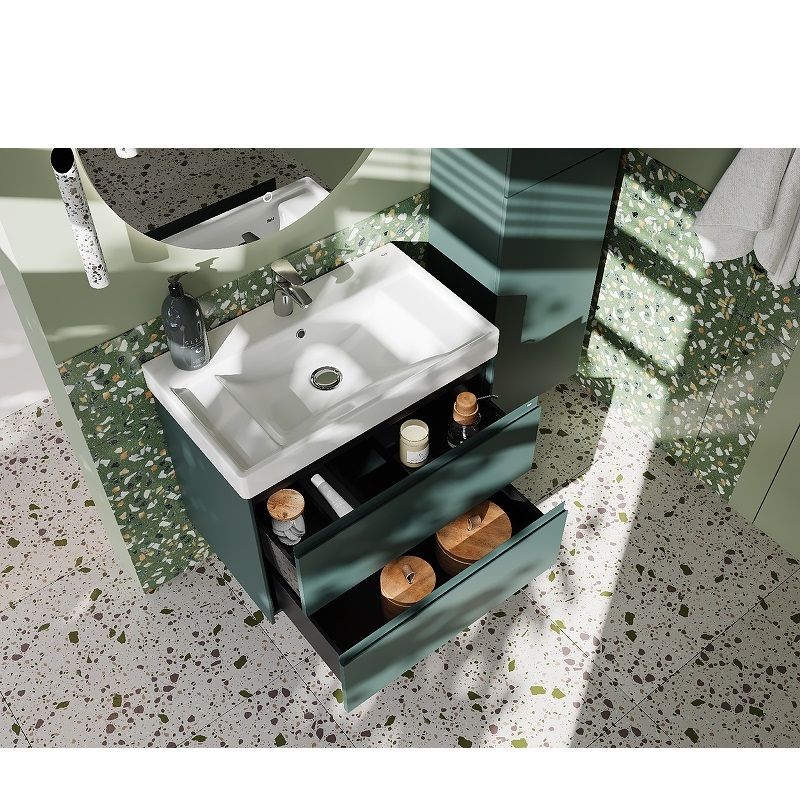 Тумба с раковиной Roca Ona 80 см 857630513 + ZRU9307562 зеленый матовый
