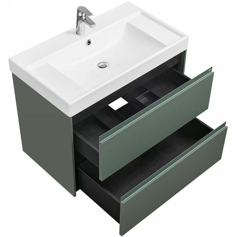 Тумба с раковиной Roca Ona 80 см 857630513 + ZRU9307562 зеленый матовый