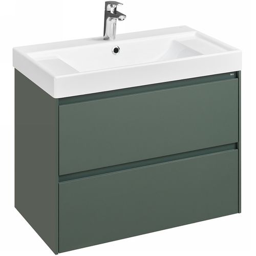 Тумба с раковиной Roca Ona 80 см 857630513 + ZRU9307562 зеленый матовый