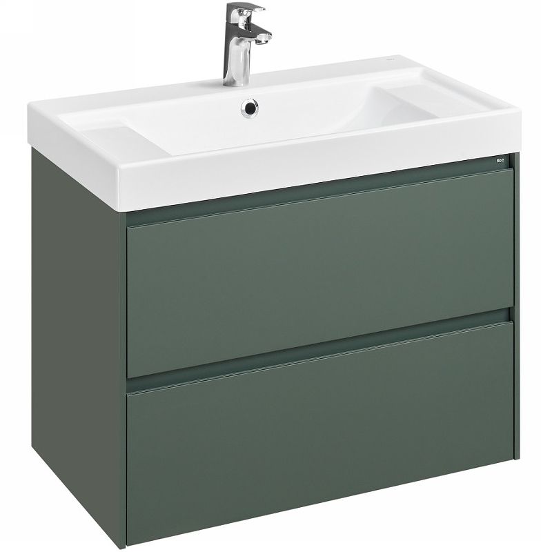Тумба с раковиной Roca Ona 80 см 857630513 + ZRU9307562 зеленый матовый