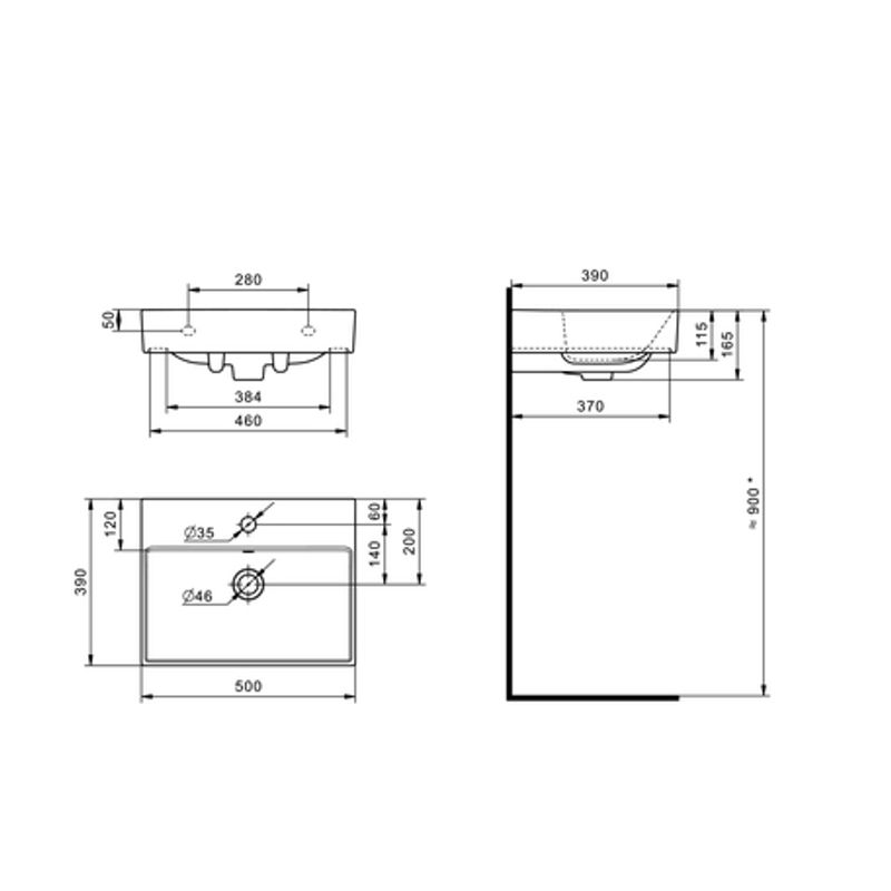 Тумба с раковиной Roca Oleta 50 см 857638806 + 3274C300Y белый глянцевый