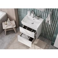 Тумба с раковиной Roca Oleta 50 см 857638806 + 3274C300Y белый глянцевый — 10