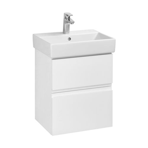 Тумба с раковиной Roca Oleta 50 см 857638806 + 3274C300Y белый глянцевый